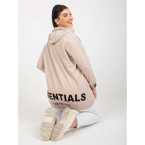 Fashion Hunters Plus size beige sweatshirt with pockets Slike