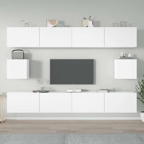  6-dijelni set TV ormarića bijeli od konstruiranog drva Cijene