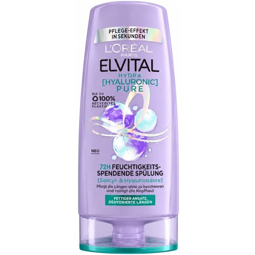 L&amp;acute;Or&amp;eacute;al Paris Nega po &amp;scaron;amponiranju Elvital Hydra Hyaluronic Pure 72 H Sp&amp;uuml;lung Slike