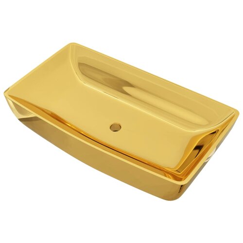 Maison Chic Umivalnik - Kopalna umivalnik - Lavabo 71x38x13,5 cm keramičen zlat, (21684918) Cene