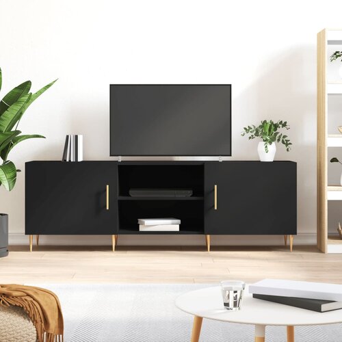 VidaXL TV omarica črna 150x30x50 cm inženirski les Slike