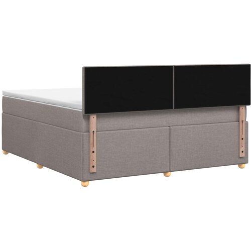  Boxspring krevet s madracem Sivosmeđa 160 x 200 cm Tkanina Smeđesiva 160 x 200 x 100.5 cm Slike