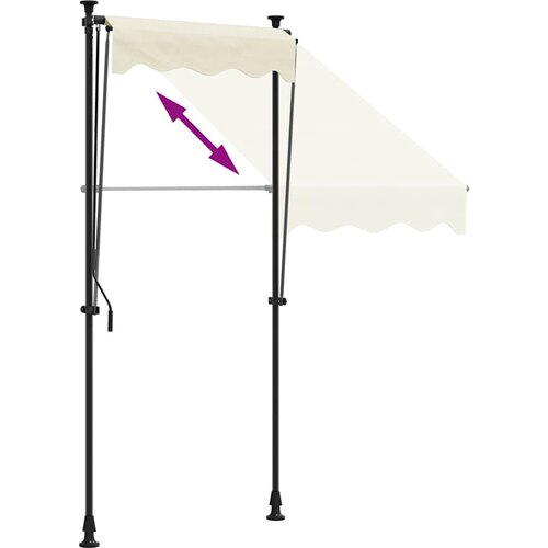 Tenda na uvlačenje krem 100 x 150 cm od tkanine i čelika Slike