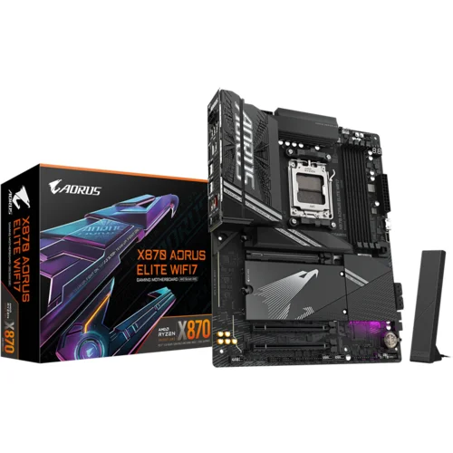 Gigabyte X870 AORUS ELITE WIFI7 AM5 ATX osnovna plošča - AMD X870, 4xDDR5, 4xM.2, 4xSATA, 2.5Gb LAN, WiFi 7, BT, 1xHDMI, 2xUSB4 Type-C - X870 A ELITE WIFI7