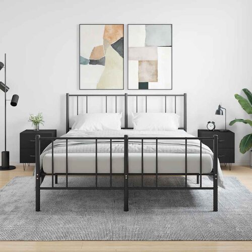  Noćni ormarići 2 kom crni 40 x 35 x 47,5 cm konstruirano drvo Cijene