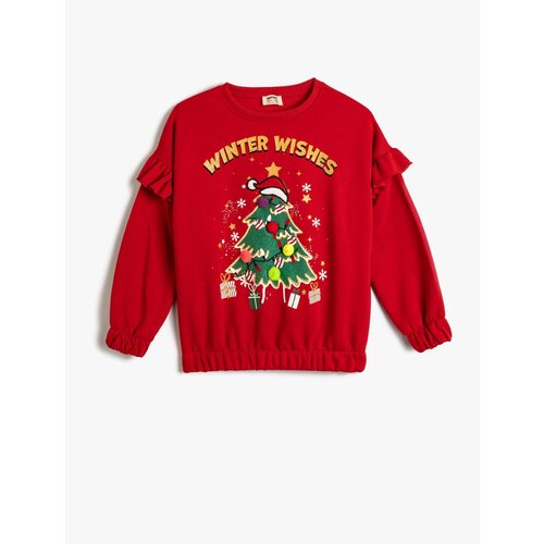 Koton Sweatshirt New Year&amp;#039;s Themed Long Sleeve Crew Neck With Ribbon Slike