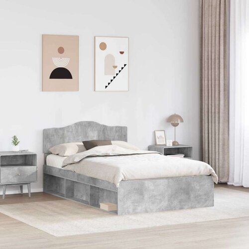  Okvir za krevet Beton 120 x 190 cm Čvrsto borovo drvo Slike