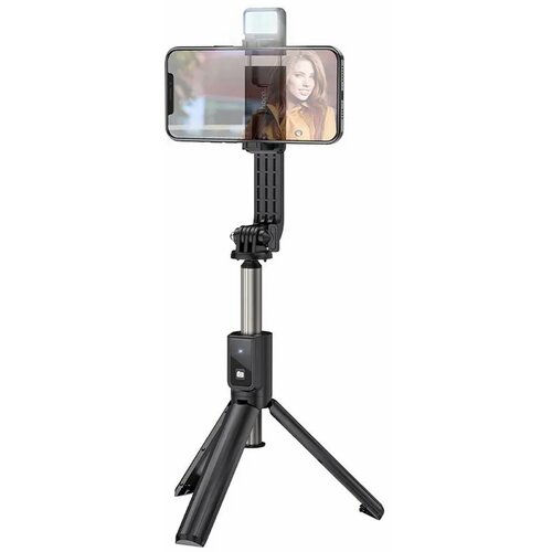 hoco. aluminijski selfie stick s LED svjetlom i bluetooth daljinskim K15 crni Cijene