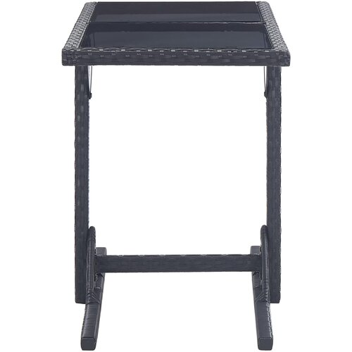  Vrtni stol crni 110 x 53 x 72 cm stakleni i poliratan Slike