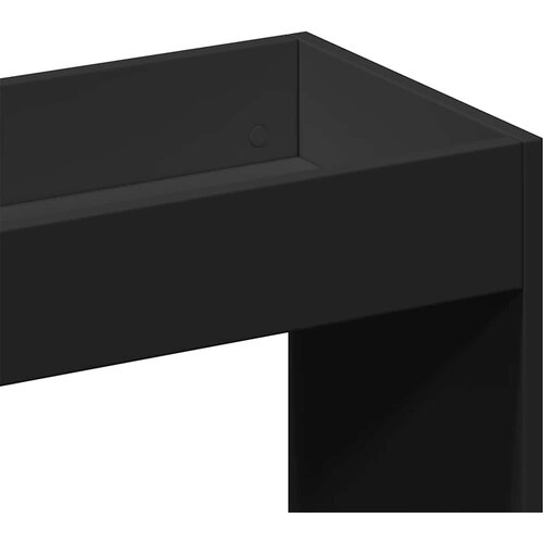  Visoka komoda crna 92 x 33 x 140 cm od konstruiranog drva Slike