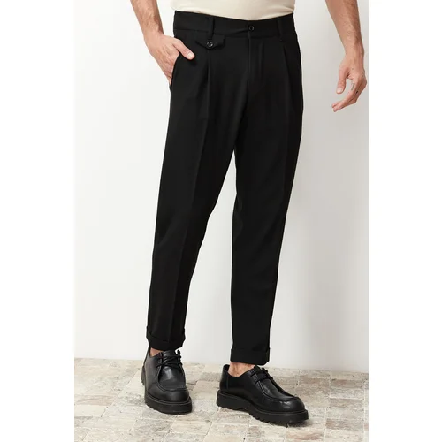 Trendyol Black Italian Cut Pleated Fabric Trousers