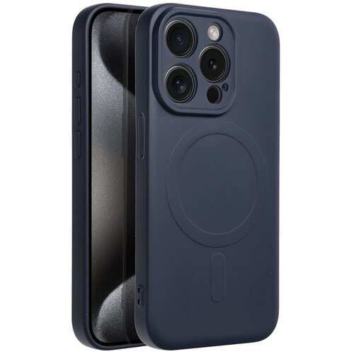 futrola silicone mag cover za iphone 15 pro max (6.7) titanium plava Cene