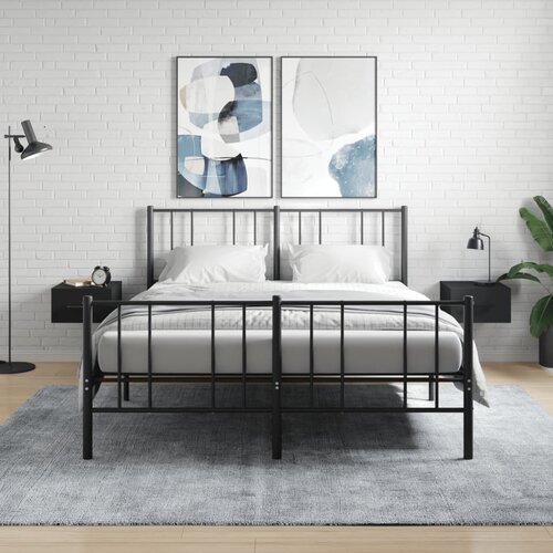 VidaXL Stenska nočna omarica 2 kosa črna 35x35x20 cm Slike