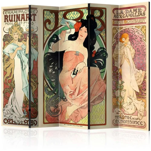  Paravan u 5 dijelova - Alphonse Mucha. Women's II [Room Dividers] 225x172