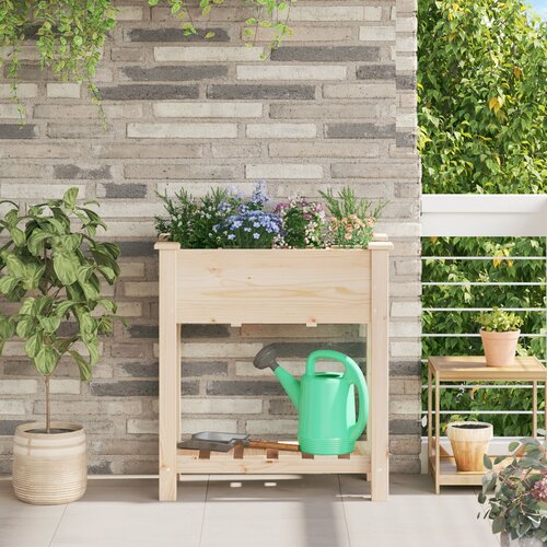 VidaXL Lončanice i sadiči Prirodno drvo Masivna borovina 71 x 37 x 76.5 cm Slike