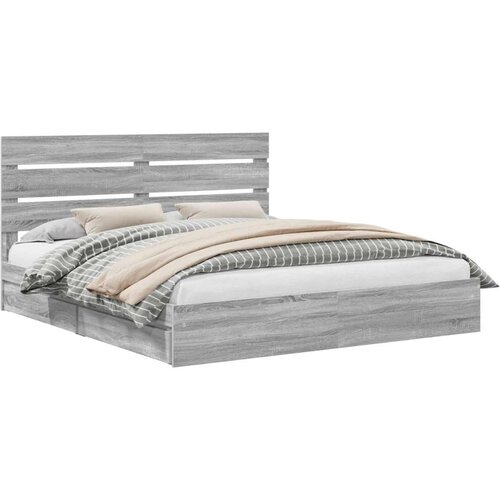  Krevet s od storage Siva Sonoma 180 x 200 cm Konstruirano drvo Slike