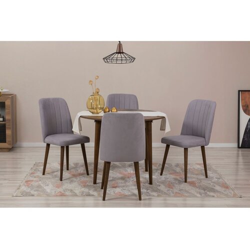 Woody Fashion trpezarijski sto i stolice vina 0701 walnut grey Slike