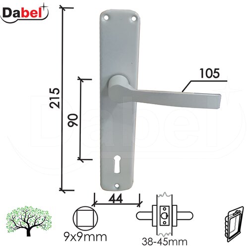 Dabel kvaka šild za vrata CER bela 90/44/215/7/105/9 .KLJ DBP3 (0101896) Slike