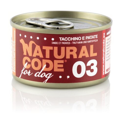 Natural Code dog konzerva za pse - Turkey and Potatoes 90g Slike