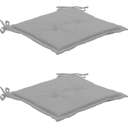  Jastuci za vrtne stolice 2 kom sivi 50 x 50 x 3 cm od tkanine Slike