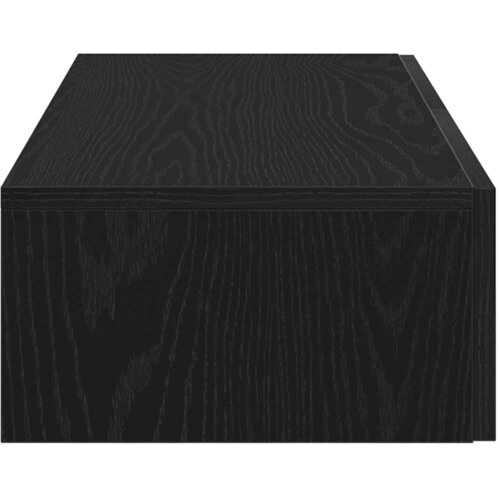  Zidna polica s ladicama crna 80x33x17 cm izrađeno drvo Slike
