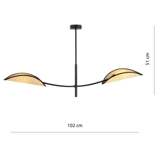  Luster na &amp;scaron;ipci LOTUS 2xE14/10W/230V crna/bež Slike