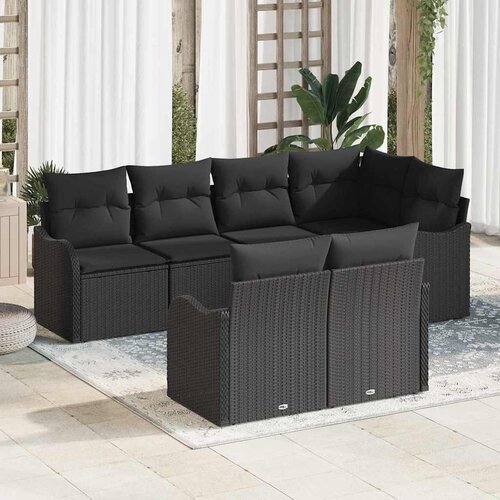  Sjedeća garnitura za vrt 7 kom. Crna poliratan 232.5 x 122.5 x 85.0 cm Cene