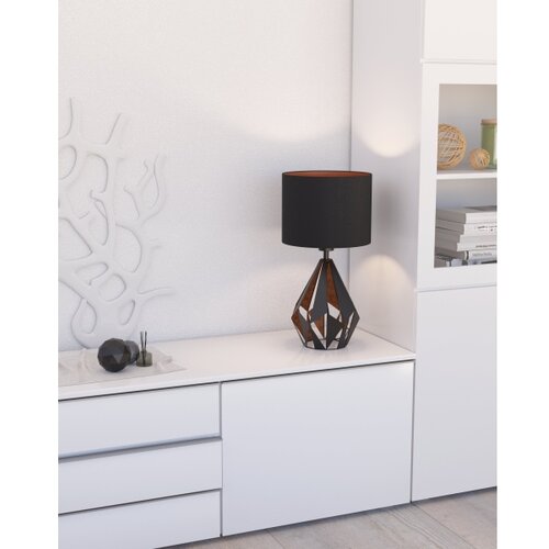 Eglo Carlton 5 stolna lampa E27, 51 cm, crna/bakrena, 43077 Slike