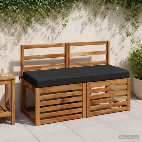  Jastučići za klupe - 2 dijela SOEST 2 kom. 100% poliester Crna - Crna 110 x 50 x 8 cm Melange Cijene