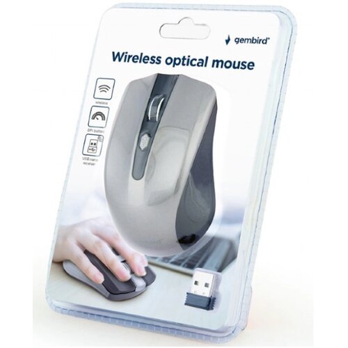 Gembird MUSW-4B-04-BG Bezicni mis 2,4GHz opticki USB 800-1600Dpi black/spacegrey 99mm. Cene