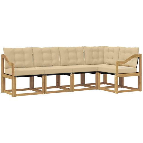 vidaXL Zunanja garnitura za sedenje z blazino 5 pcs Bela in bež, (5000280837) Cene