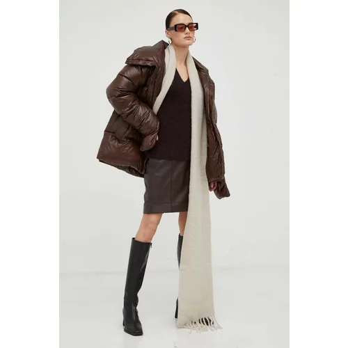 MMC Studio Pernata jakna Ilona za žene, boja: smeđa, za zimu, oversize