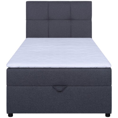 MID.YOU POSTELJA Z VZMETNICO 100 cm x 200 cm , tekstil, leseni material temno siva Slike