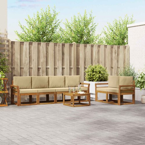  Set vanjskih sofa 7 kom. Prirodna i bež Cene