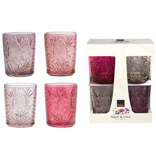 ROYAL LEERDAM MATCH&amp;amp;COLOR, KOZARCI ZA VODO, ROZA, 350 ML, 4 KOS, (22153075) Slike