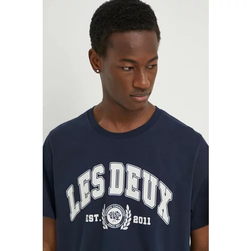 Les Deux Bombažna kratka majica moški, mornarsko modra barva