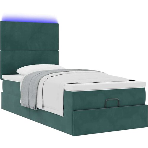 VidaXL okvir kreveta s madracima tamnozeleni 90x190cm bar&amp;scaron;unasti Slike