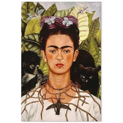  Slika - Frida Kahlo &amp;ndash; Self-Portrait with Thorn Necklace and Hummingbird 20x30 Standard Slike