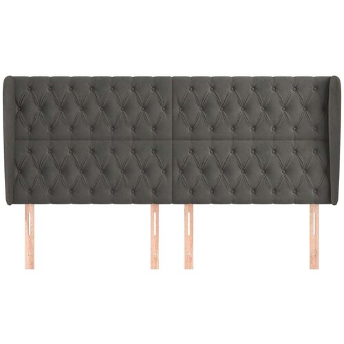  Uzglavlje s u&amp;scaron;ima tamnosivo 183x23x118/128 cm bar&amp;scaron;unasti Slike