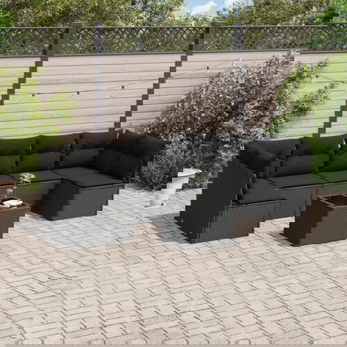 vidaXL 8-dijelni set vrtnih sofa od poliratana s jastucima crni Cijene