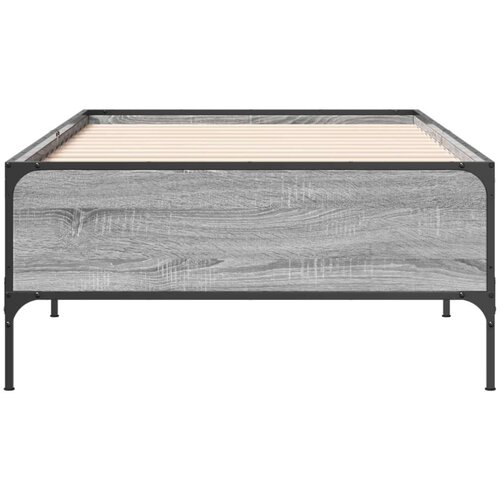 VidaXL Okvir za krevet boja hrasta 75x190 cm konstruirano drvo i metal Slike