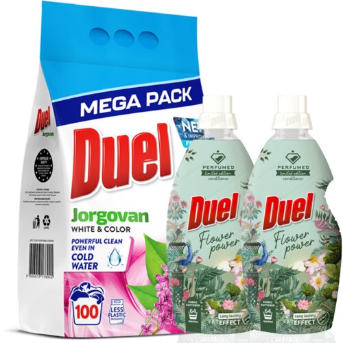 Duel praškasti deterdžent jorgovan 9kg + 2x omekšivač flower power Cene