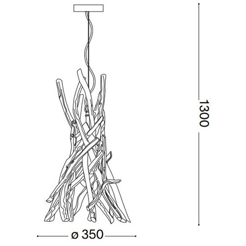 Ideal Lux luster na sajli driftwood 1xE27/60W/230V gvajava Slike