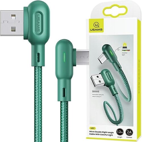 Usams MICROUSB KABEL 2A 1,2M KOTNI ZA TELEFONE IN DODATKE ZELEN, (21980358) Cene