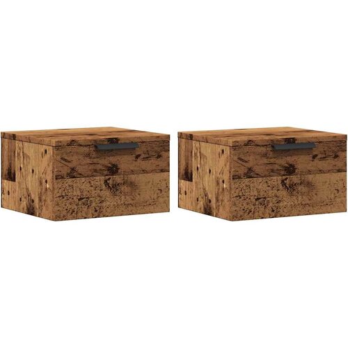  Zidni noćni ormarići 2 kom Staro drvo 34x30x20 cm Slike