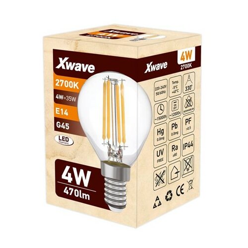 X Wave led sijalica ''xwave'' filament E14 4W SL-F-G4-2700K-C Cene