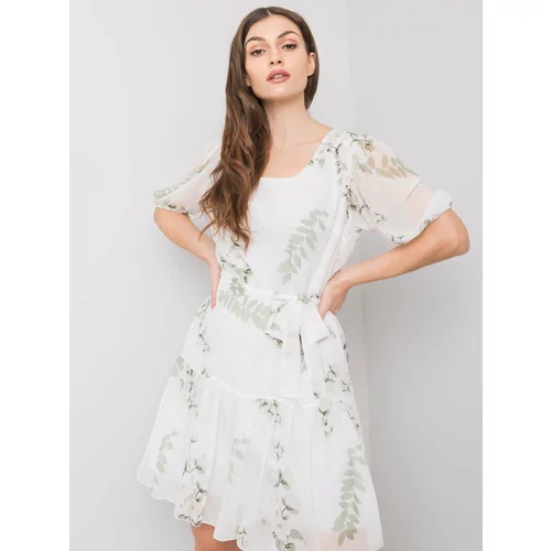 Fashion Hunters Lady's white dress with flowers