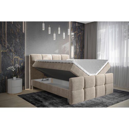 Esposa POSTELJA Z VZMETNICO 180 cm x 200 cm , tekstil rjavosiva Slike