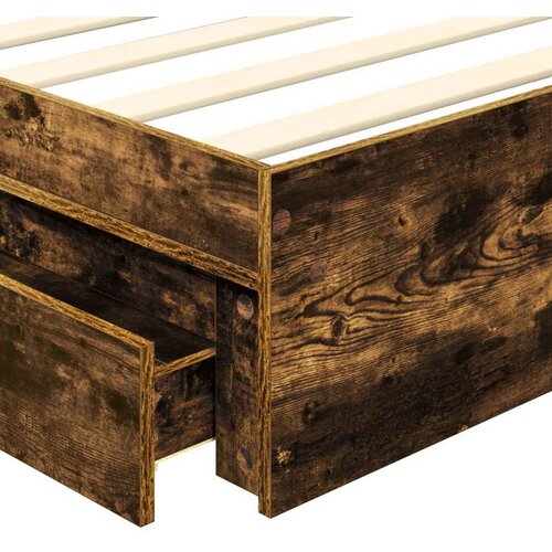  Krevet s od storage s uzglavljem Dimljeni hrast 100 x 200 cm Slike