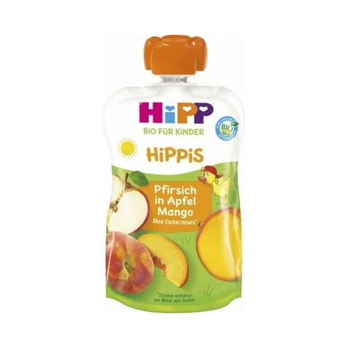 Hipp Bio vrečke s sadnim pirejem HiPPiS - Breskev v jabolčnem mangu